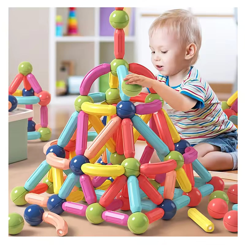 Educational Montessori Custom Baby Other Toy 3D Creative Magnetic Sticks Magnetic Construction Toys Building Block Magnetic
